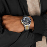 Emporio Armani Men's Watch Stainless Steel Silver & Yellow Gold Strap With Blue Dial AR11362 Diver