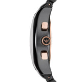 Emporio Armani Women’s Watch Ceramic Black Strap With Black Dial And Rose Gold Tone AR1411