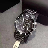 Emporio Armani Men’s Watch Ceramic Black Strap With Black Dial Chronograph AR1421 Leo