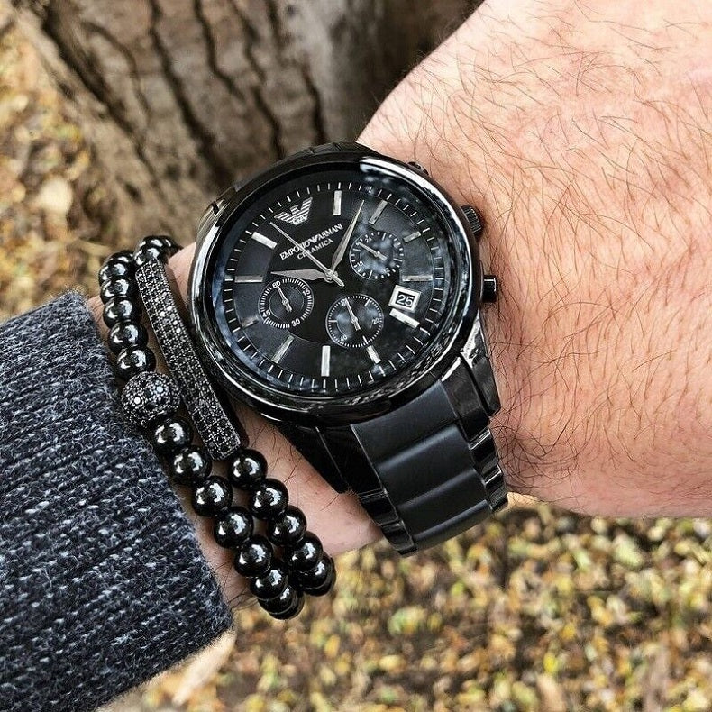Emporio Armani Men’s Watch Ceramic Black Strap With Black Dial AR1452 Chronograph