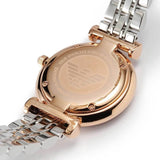 Emporio Armani Women's Watch Stainless Steel Two-Tone Silver & Rose Gold Strap With Grey Dial AR1840 Gianni T-Bar