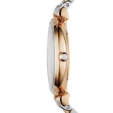 Emporio Armani Women's Watch Stainless Steel Two-Tone Silver & Rose Gold Strap With Grey Dial AR1840 Gianni T-Bar
