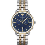 Emporio Armani Men’s Watch Stainless Steel Two-Tone Strap With Blue Dial AR1847 Alpha