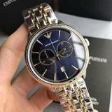 Emporio Armani Men’s Watch Stainless Steel Two-Tone Strap With Blue Dial AR1847 Alpha