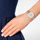 Emporio Armani Women’s Watch Stainless Steel Two Tone Strap & Crystal Pave White Dial AR1926 Gianni T-Bar