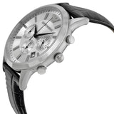 Emporio Armani Men’s Watch Leather Black Strap With Silver Dial AR2432 Renato