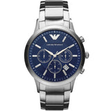 Emporio Armani Men’s Watch Stainless Steel Silver Strap With Blue Dial AR2448 Renato