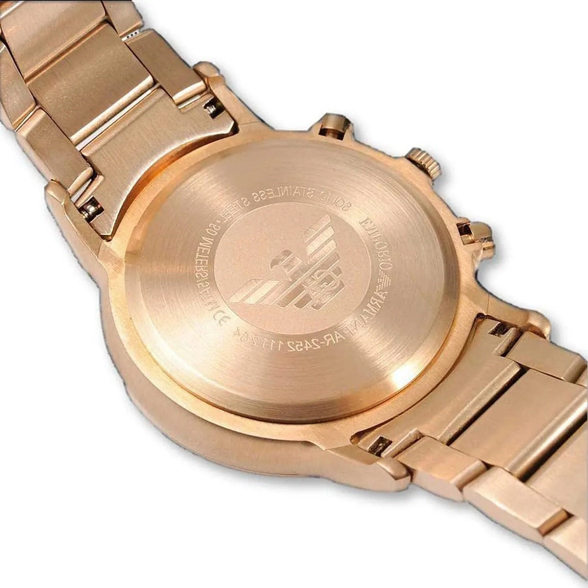 Emporio Armani Men’s Watch Stainless Steel Rose Gold Strap With Rose Gold Dial AR2452 Renato