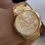 Emporio Armani Men’s Watch Stainless Steel Rose Gold Strap With Rose Gold Dial AR2452 Renato