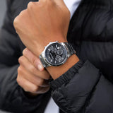 Emporio Armani Men’s Watch Stainless Steel Silver Bracelet With Black Dial AR2460 Renato