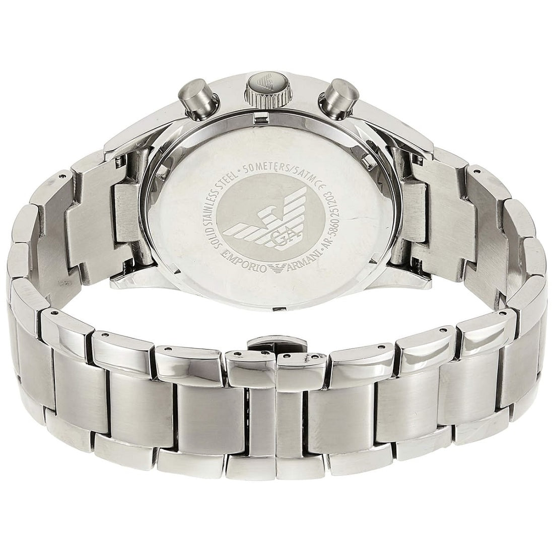 Emporio Armani Men’s Watch Stainless Steel Silver Strap With Blue Dial And Silver Case AR5860 Retro