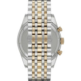 Emporio Armani Men's Watch Stainless Steel Silver & Gold Tone Strap With Navy Blue Dial AR6088 Tazio
