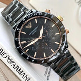 Emporio Armani Men's Ceramic Black Strap & Black Dial Watch AR70002
