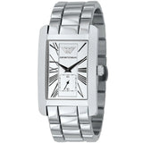 Emporio Armani Men’s Watch Stainless Steel Silver Strap With White Dial AR0145 Classic Rectangle