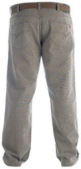 Duke London Mens Regular Beford Cord Jeans (Brian) with Belt in Brown