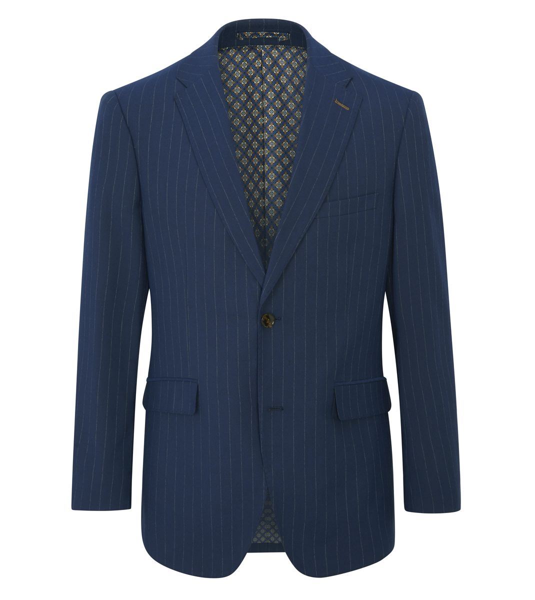 Skopes Wright Suit Tailored Fit Jacket For Men in Navy Blue Pinstripe, 36S-64L