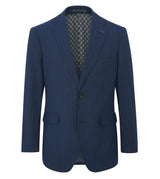 Skopes Wright Suit Tailored Fit Jacket For Men in Navy Blue Pinstripe, 36S-64L
