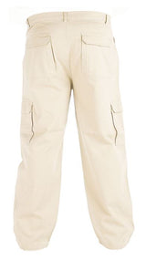 DUKE LONDON RELAXED FIT PURE COTTON 6 POCKET COMBAT/CARGO TROUSER IN TAUPE WAIST 42 TO 60" & INSIDELEG 30/32/34"