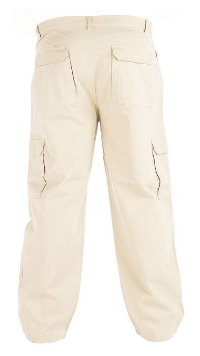 DUKE LONDON RELAXED FIT PURE COTTON 6 POCKET COMBAT/CARGO TROUSER IN TAUPE WAIST 42 TO 60" & INSIDELEG 30/32/34"