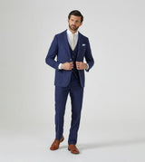 Skopes Tailored Fit  Herringbone Suit Jacket in Navy Size 34 to 62