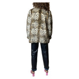 Original Vintage 1990's Tiger Print Faux Fur Coat UK 8 - 12
