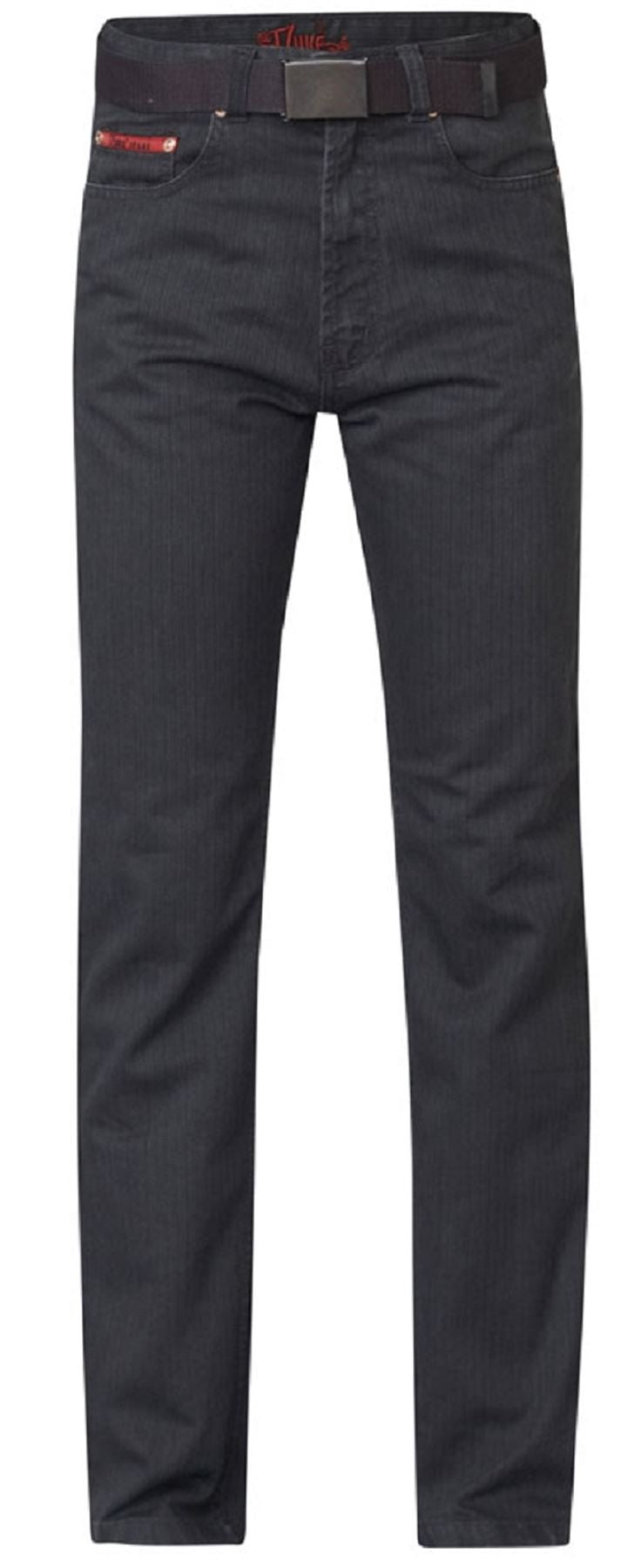 Duke London Mens Big Size Bedford Cord Enzyme Washed Jeans (Canary) in Charcoal