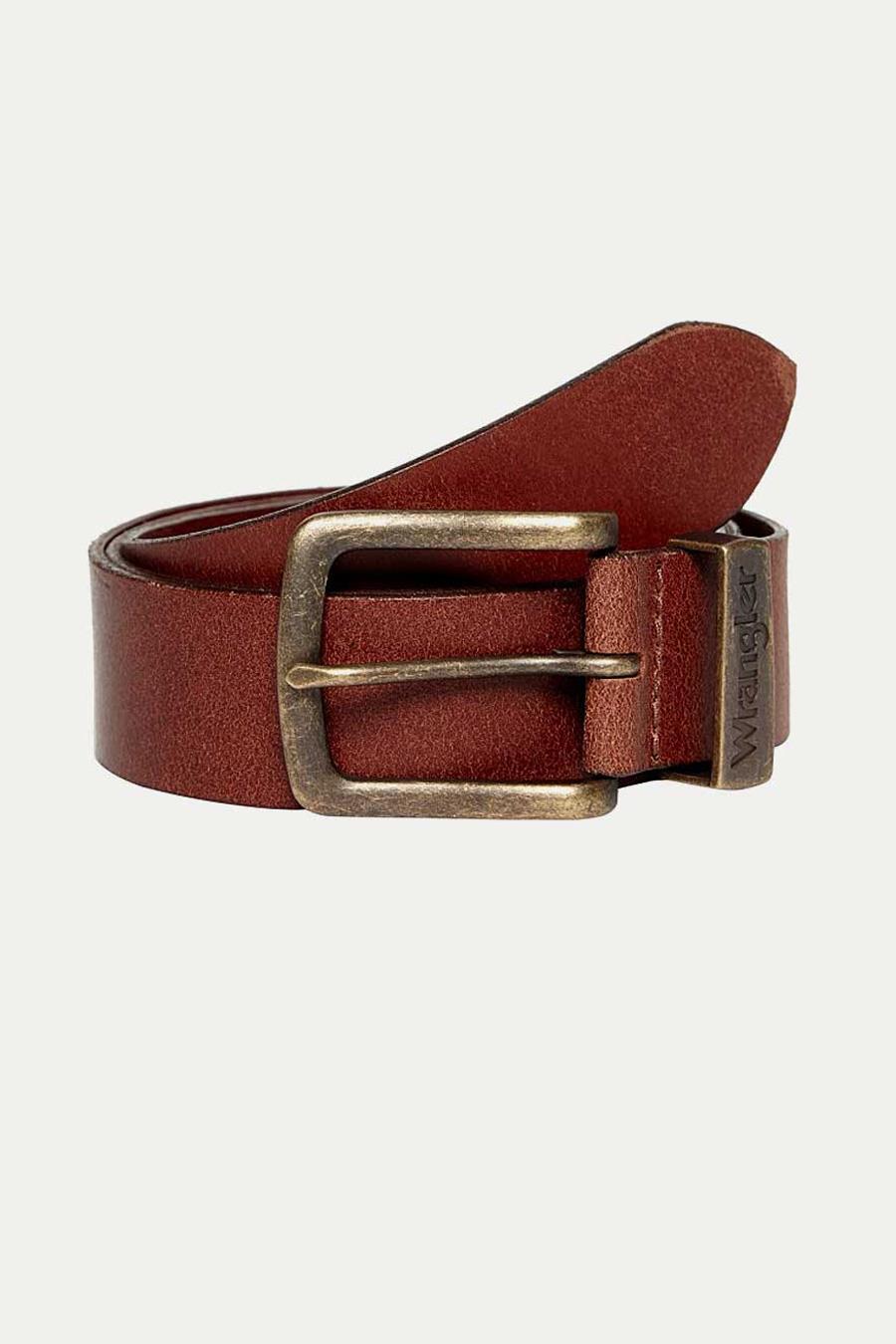 Wrangler Men's Premium Leather Metal Loop Belt in 3 Colours Size 80" to 115"