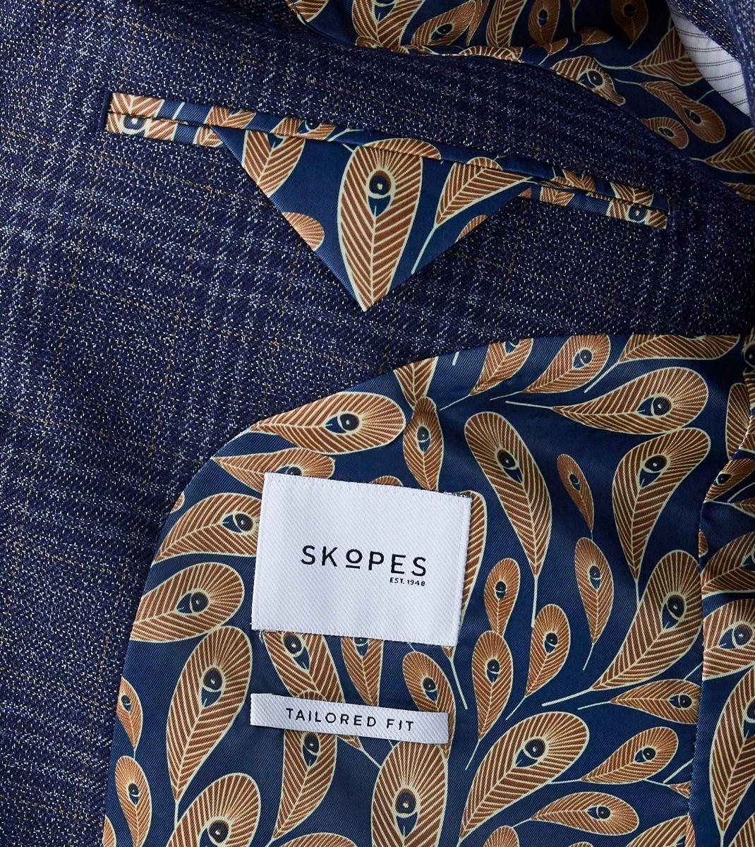 Skopes Men's Plus Size Sports Jacket Tal Woolf Check In Navy (MM30029) Size 54" To 62"