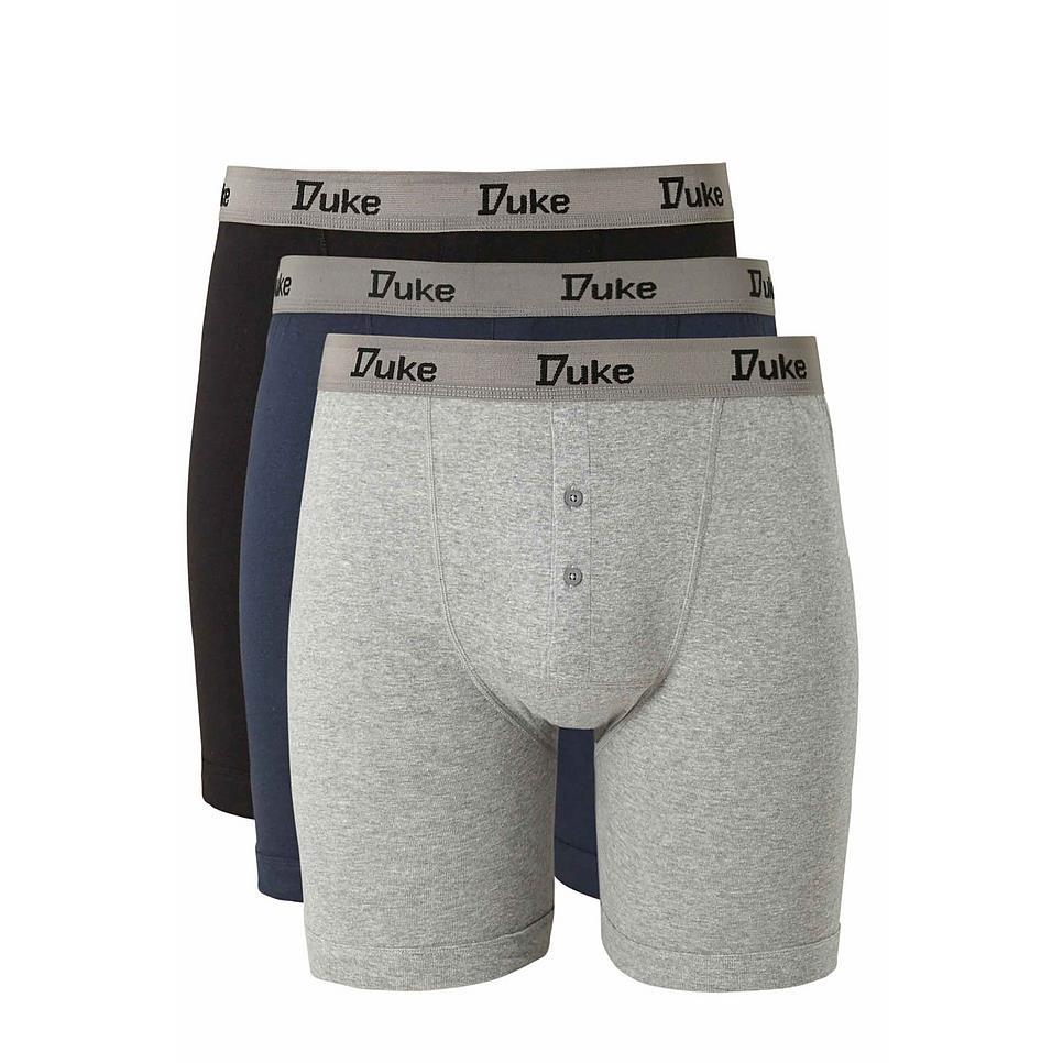 Mens Big Size 3 Pack Jersey Button Fly Boxer Shorts by Duke London