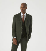 Skopes Jude Suit Tailored Fit Jacket For Men in Olive Green Tweed Herringbone, 36S to 62L