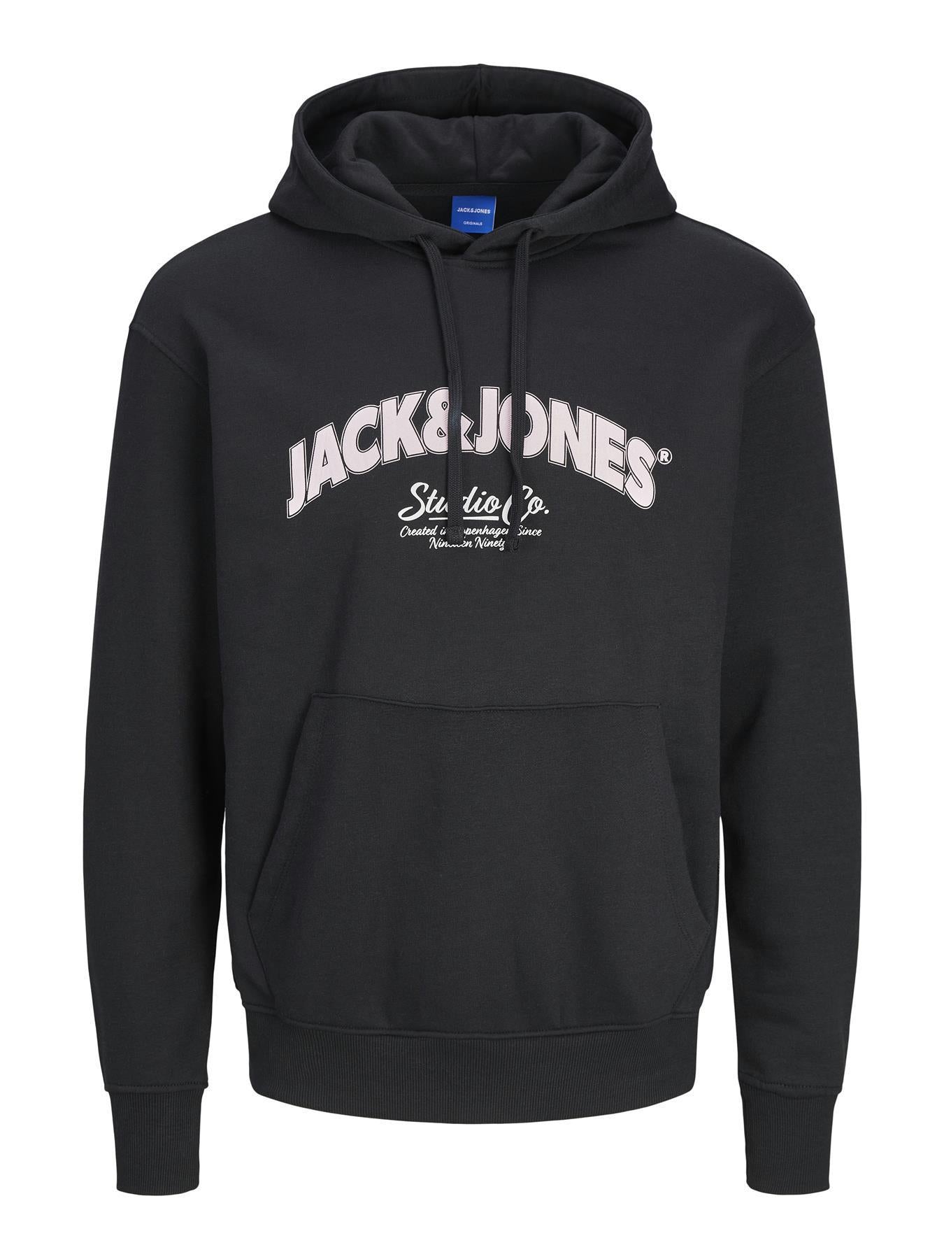 Jack & Jones Big Sweat Hoodie For Men (JORBRONX ARCH) in Black, L-XL
