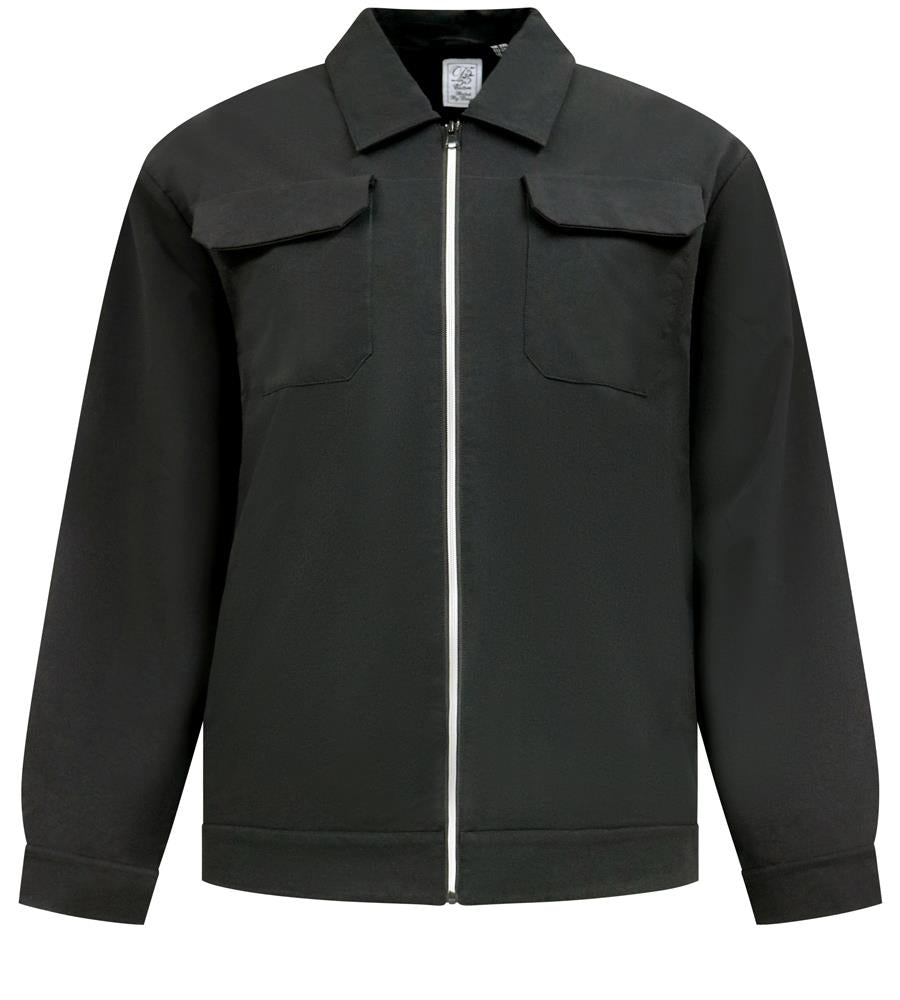 D555 WIMBLEDON Couture Stretch Zip Through Jacket For Men in Black, 2XL-6XL