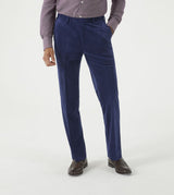 Skopes Atkinson Suit Tailored Fit Trousers For Men in Navy Blue Corduroy, 30W to 58W
