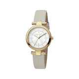 Esprit Women's Beige Leather Watch, Silver Dial | Es1l085m0035