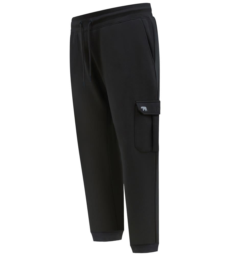 D555 EDINBURGH 1 Cargo Pocket Joggers For Men (Tall) With Ribbed Cuffs in Black, LT-3XLT