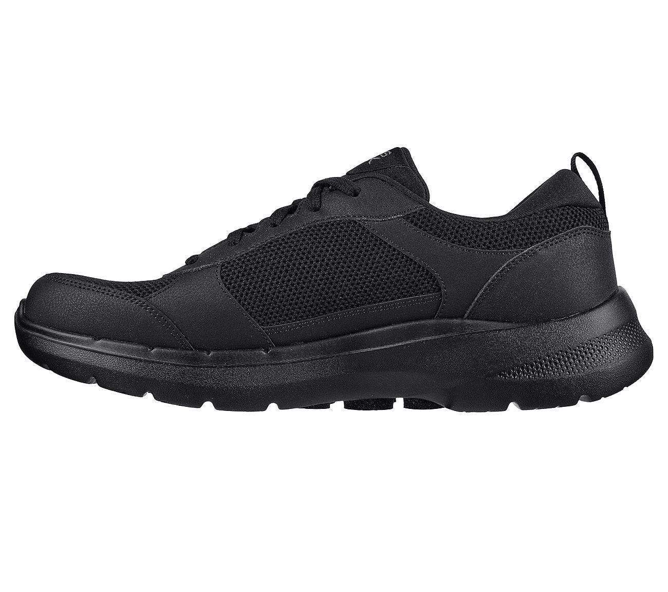 Skechers (216203WW) Men's GO WALK 6 - COMPETE Wide Width Lace-Up Sneaker in Black 8 to 15