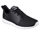SKECHERS Men's Foreflex lace up athletic walking and training sneaker in Black/White