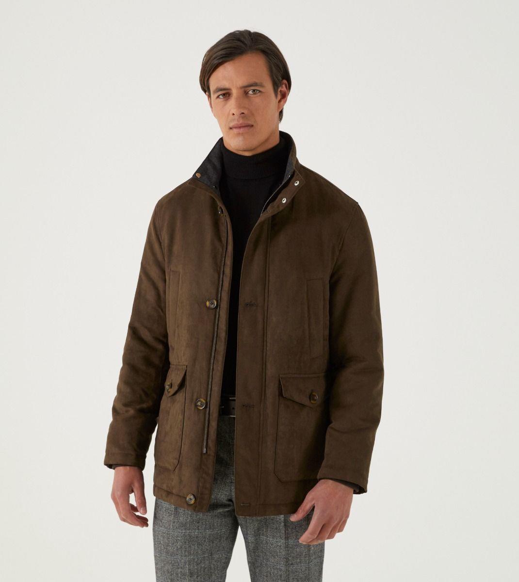 Skopes Men's Plus Size Mid Lengeth Car Coat In Brown Size Small To 5Xl