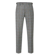 Skopes Rowan Suit Tailored Fit Trousers For Men in Grey Herringbone Check, 28W to 58W