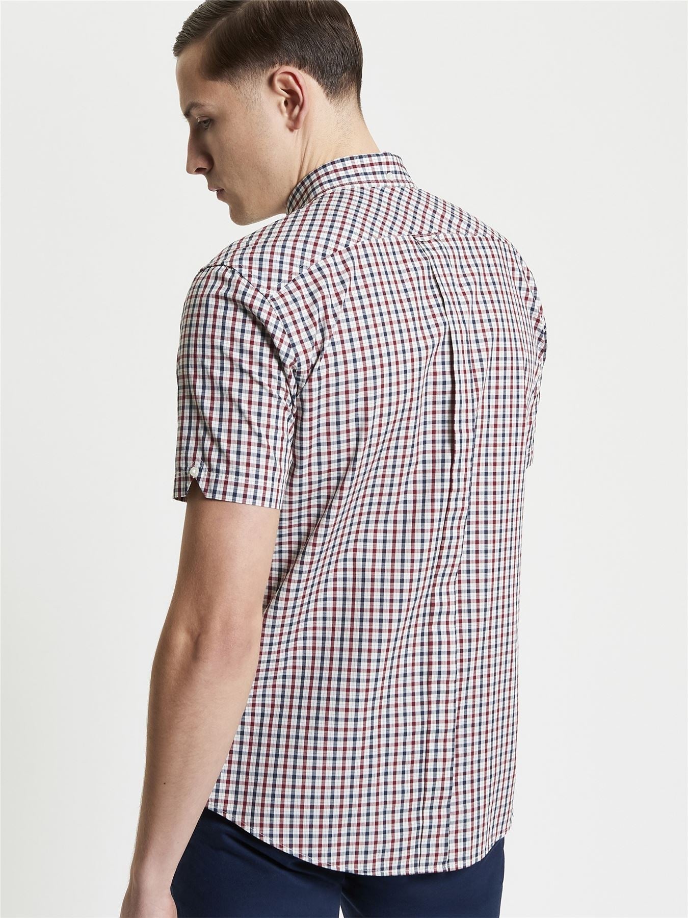 Ben Sherman Signature House Check Short Sleeve Shirt For Men in Corn, 2XL-5XL