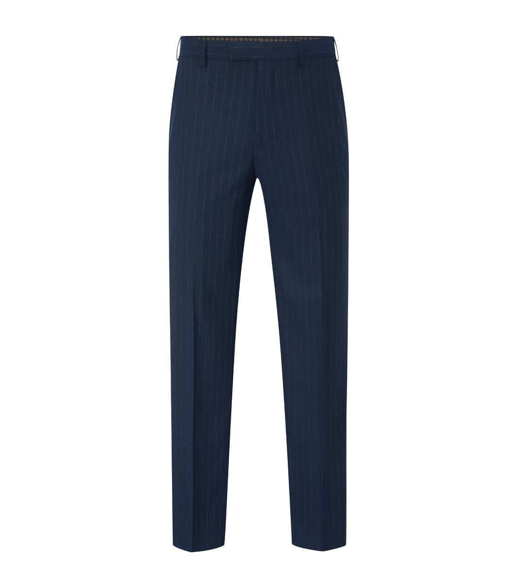 Skopes Wright Suit Tailored Fit Trouser For Men in Navy Blue Pinstripe, 30W-58W