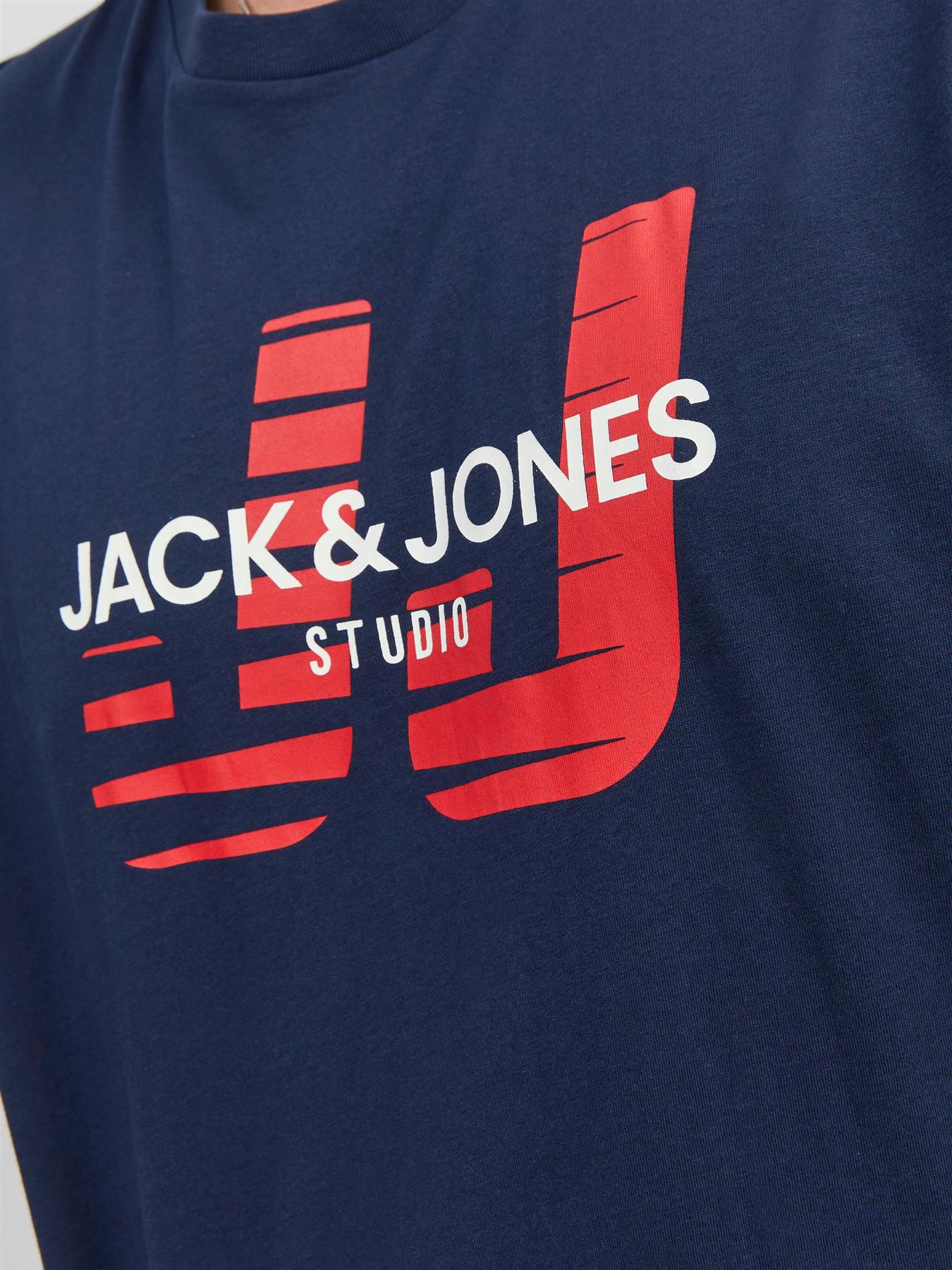 Jack & Jones (12245446) Men's JJHUNCHO Crew Neck T-Shirt in 3 Color Options 1XL to 6XL