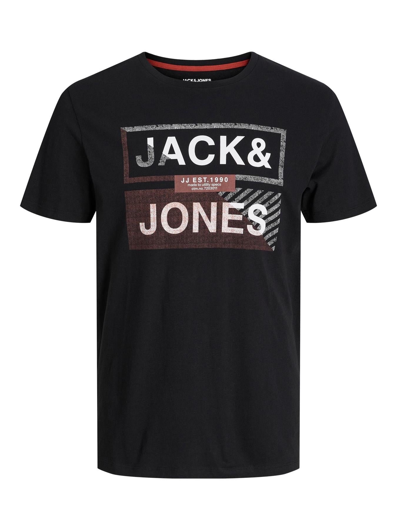 Jack & Jones Plus (12245485) JJKAIN Crew Neck T-Shirt in 2 Colour Options 1XL to 6XL