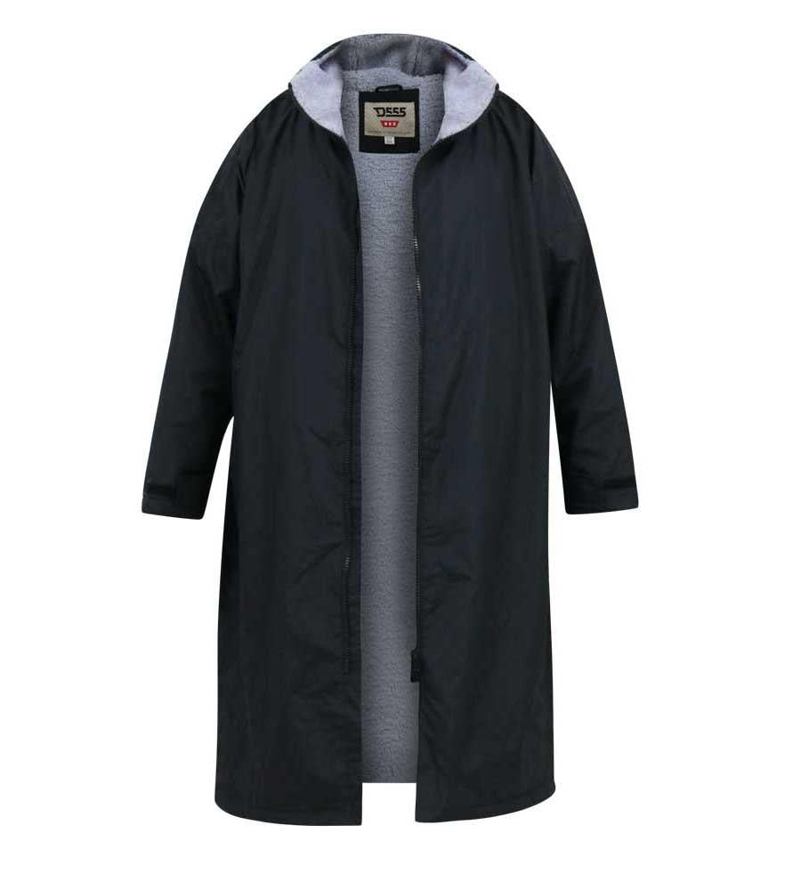 D555 WEBBER Sherpa Lined Showerproof Changing Robe For Men in Black, 2XL-6XL