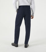 Skopes Hewes Suit Tailored Fit Trousers For Men in Navy Blue Self Check, 30W to 58W