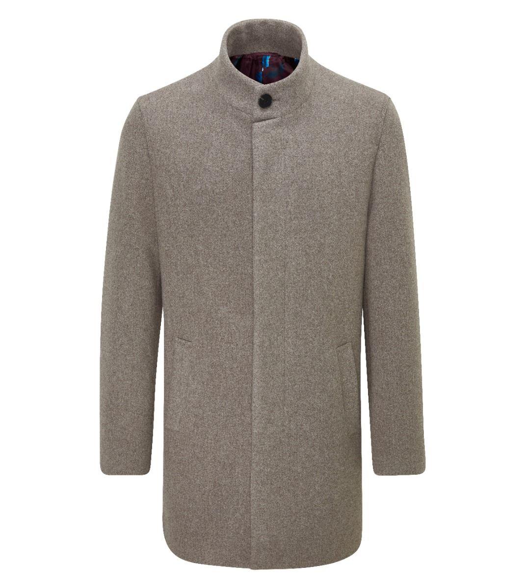 Skopes Men's Plus Size Classic Style Overcoat In Oatmeal Size 2Xl-5Xl