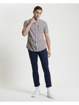 Ben Sherman Signature House Check Short Sleeve Shirt For Men in Corn, 2XL-5XL