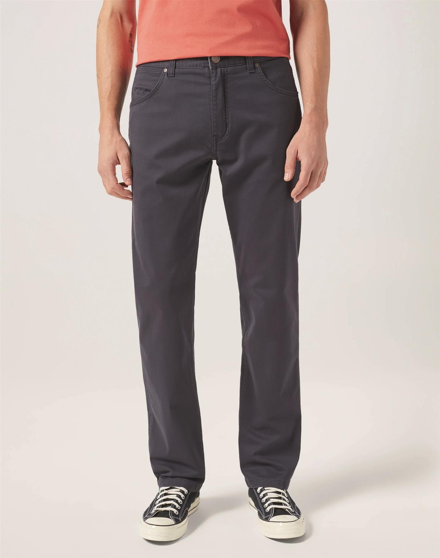 Wrangler Greensboro Regular Straight Soft Cotton Chino Waist 38 To 44 in Stone and Dark Navy Colours