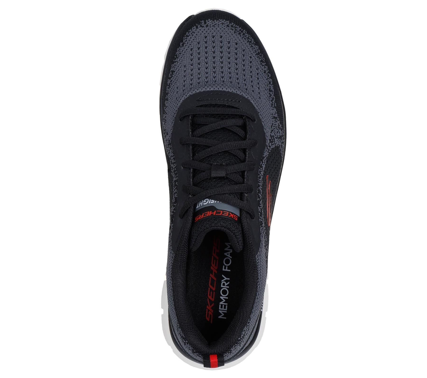 Skechers Lace Up Sneaker Shoe For Men Track Glendor in Black/Red, 5.5-13