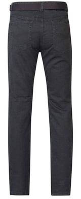 Duke London Mens Big Size Bedford Cord Enzyme Washed Jeans (Canary) in Charcoal